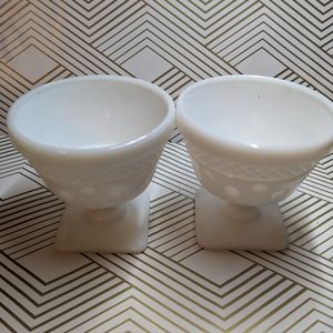 Milk GlassVintage hobnail milk glass Wedding  champagne wine glasses set of 2